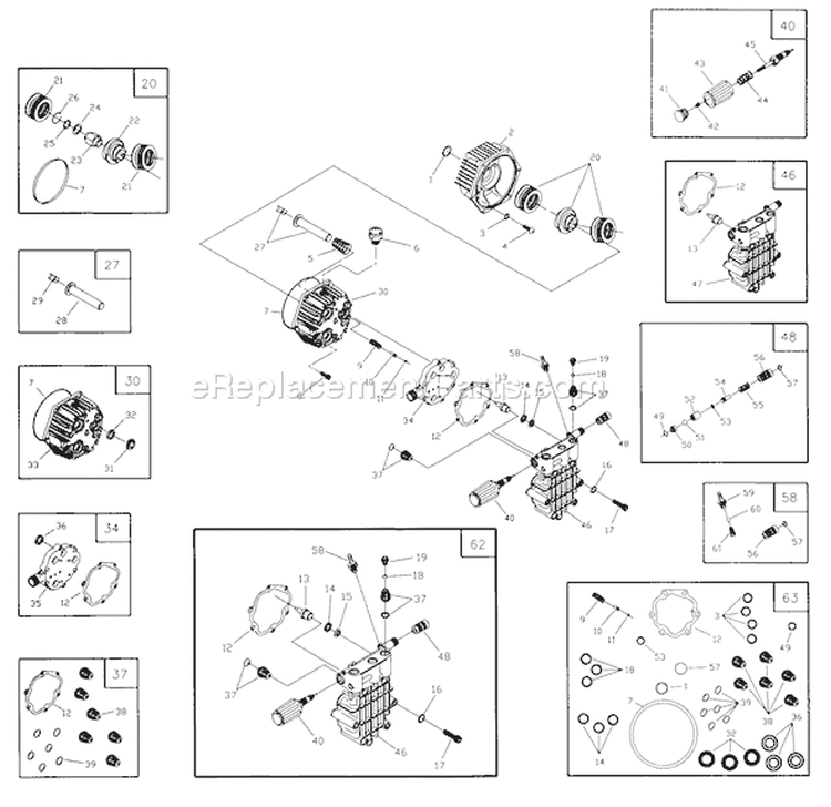 Page B Diagram and Parts List for 1331-0  Briggs and Stratton Pressure Washer